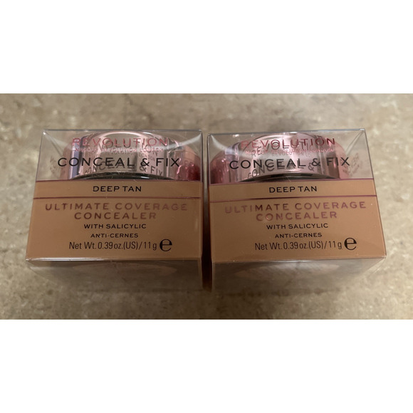 Revolution Makeup Concealer Conceal Fix Ultimate Coverage Deep Tan Lot of 2 - Picture 1 of 3